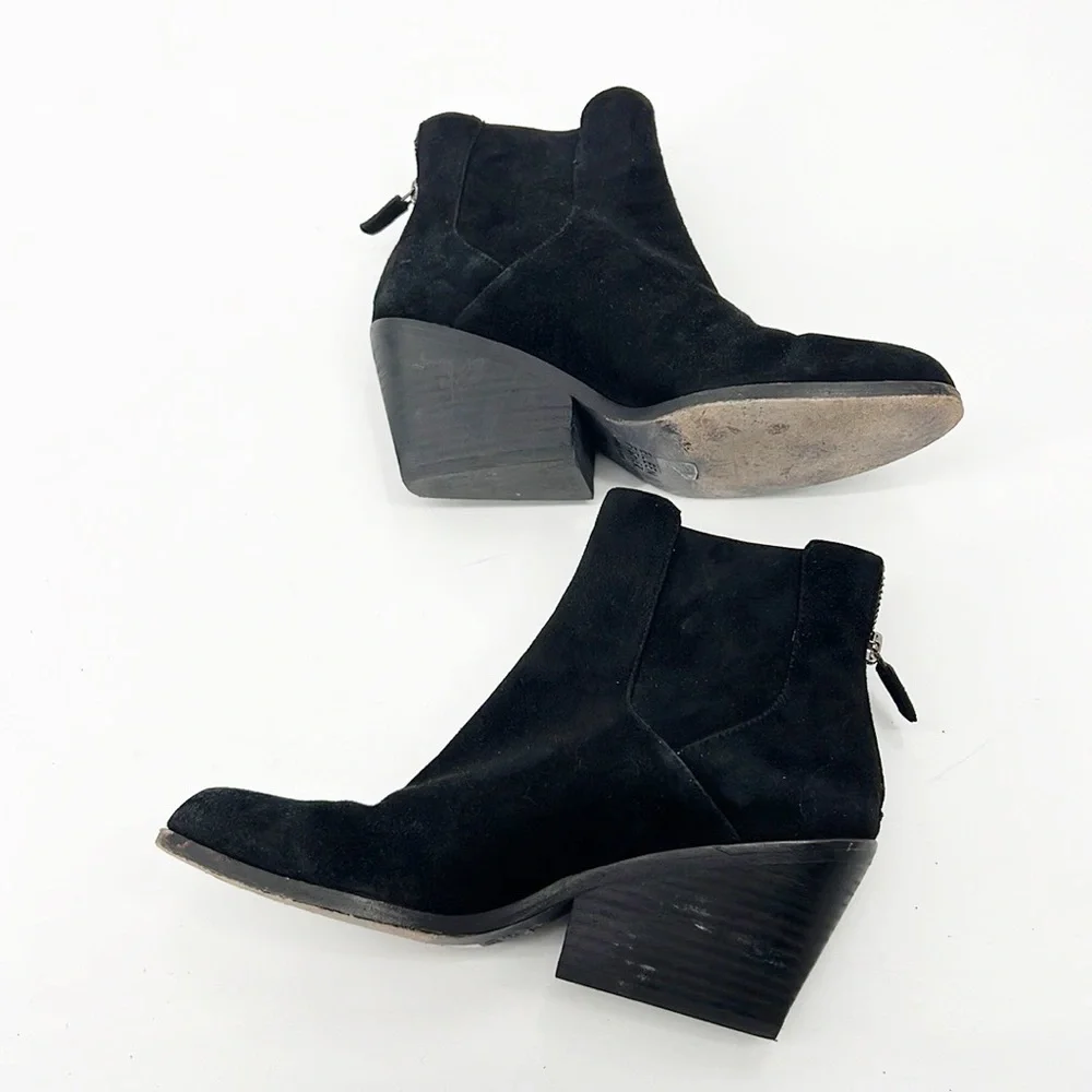 EILEEN Fisher Peer Black Suede Ankle Booties size 7.5 - Picture 6 of 14